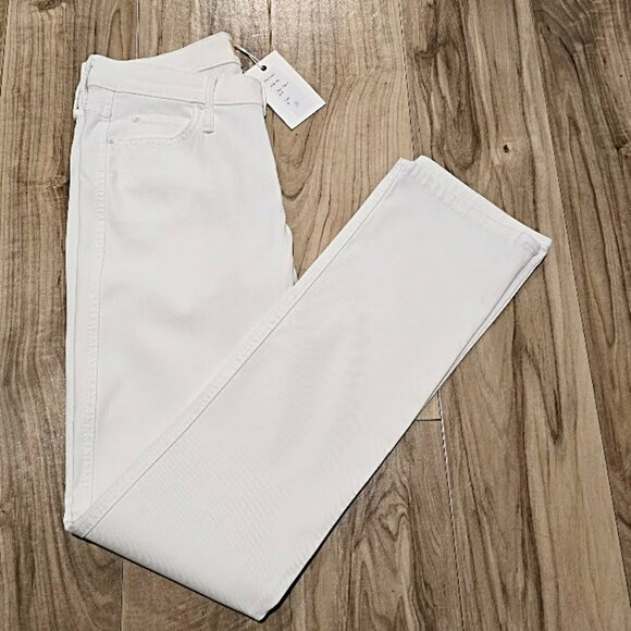 Mother Denim The Rascal NWT Sample 2014 Glass Slipper White Jeans Womens 30x33 - Picture 1 of 14